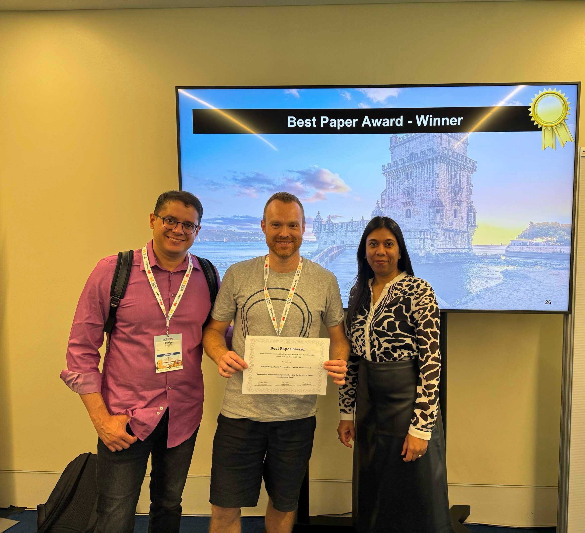 CodeScene wins 1st prize on Best Paper Award at the International Conference on Technical Debt 